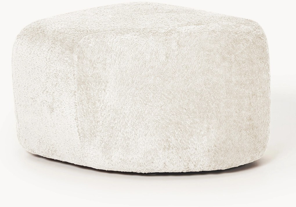 Pufe oval em teddy-bouclé Wolke
