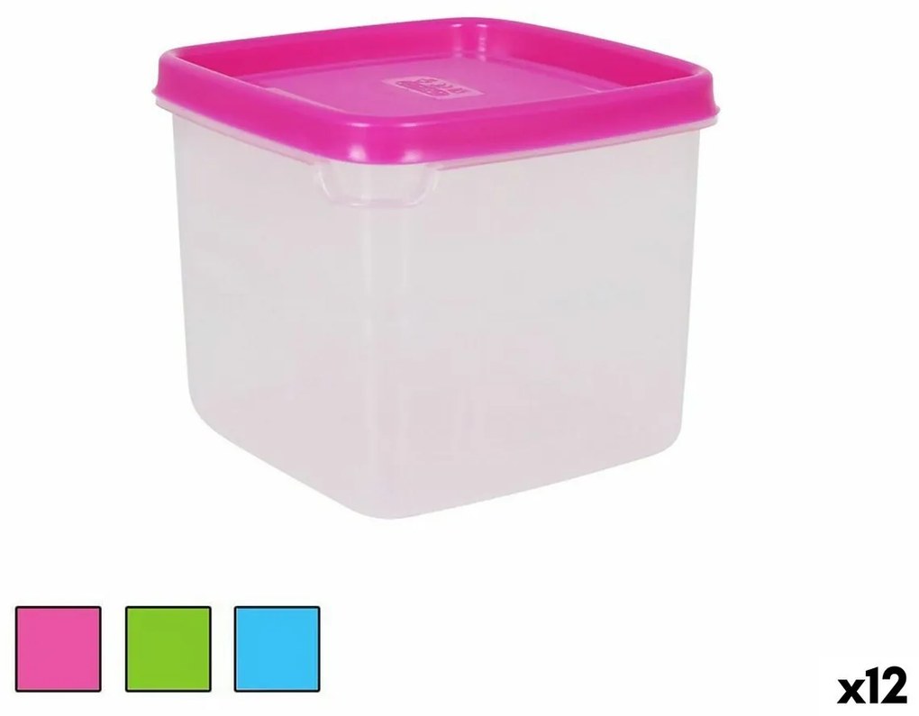 Lancheira Quadrada com Tampa 750 ml Quadrado 12 x 12 x 10 cm (12 Unidades)