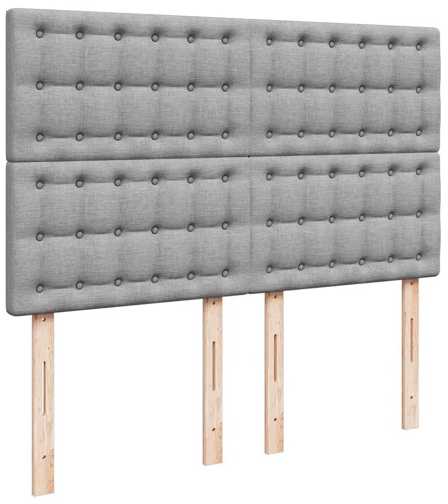 Cama com molas/colchão 140x200 cm tecido cinzento-claro