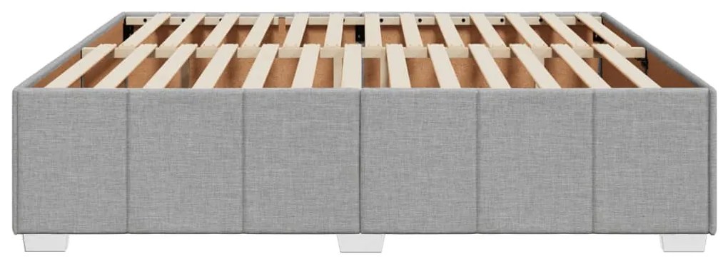 Estrutura de cama sem colchão 200x200 cm tecido cinzento-claro