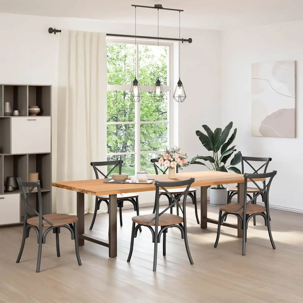 Pés para mesa de jantar em aço natural, 2 peças, 70x(72-73) cm, aço