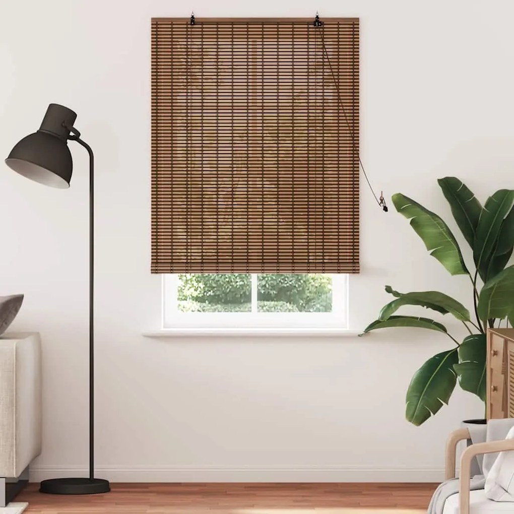Persiana de Janela com cortinas Manual Castanho 120 x 220 cm Bambu
