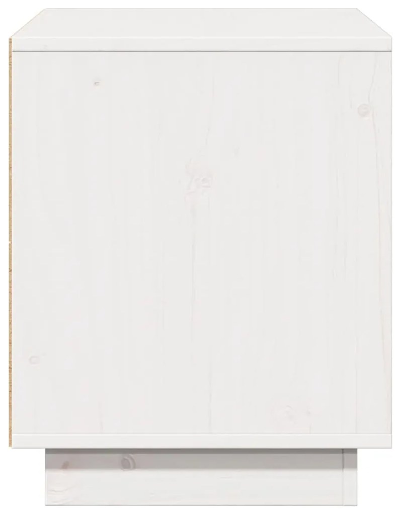 Móvel de TV 74x35x44 cm madeira de pinho maciça branco