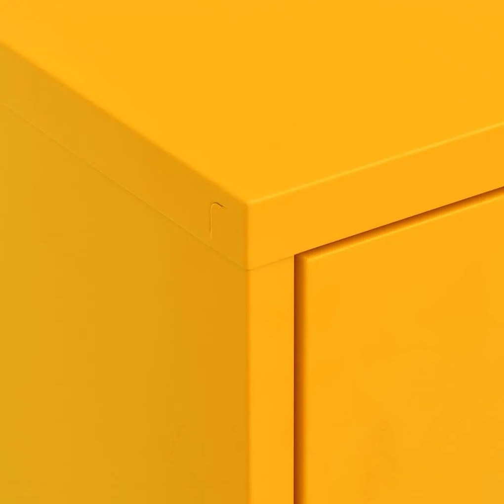 Armário de arrumação aço 80x35x101,5 cm amarelo mostarda