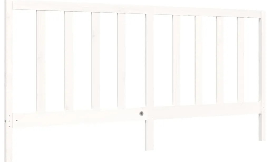 Cama sem colchão 200x200 cm madeira de pinho maciça branco