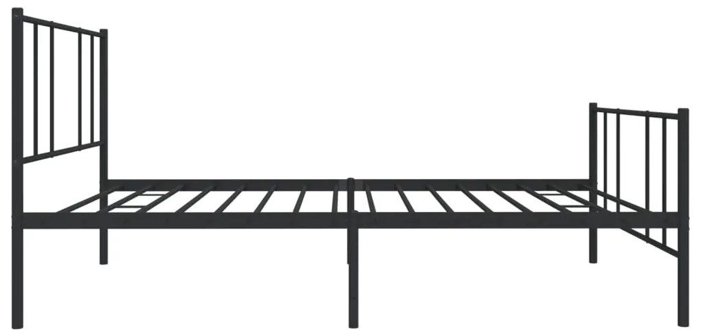 Estrutura de cama com cabeceira e pés 75x190 cm metal preto
