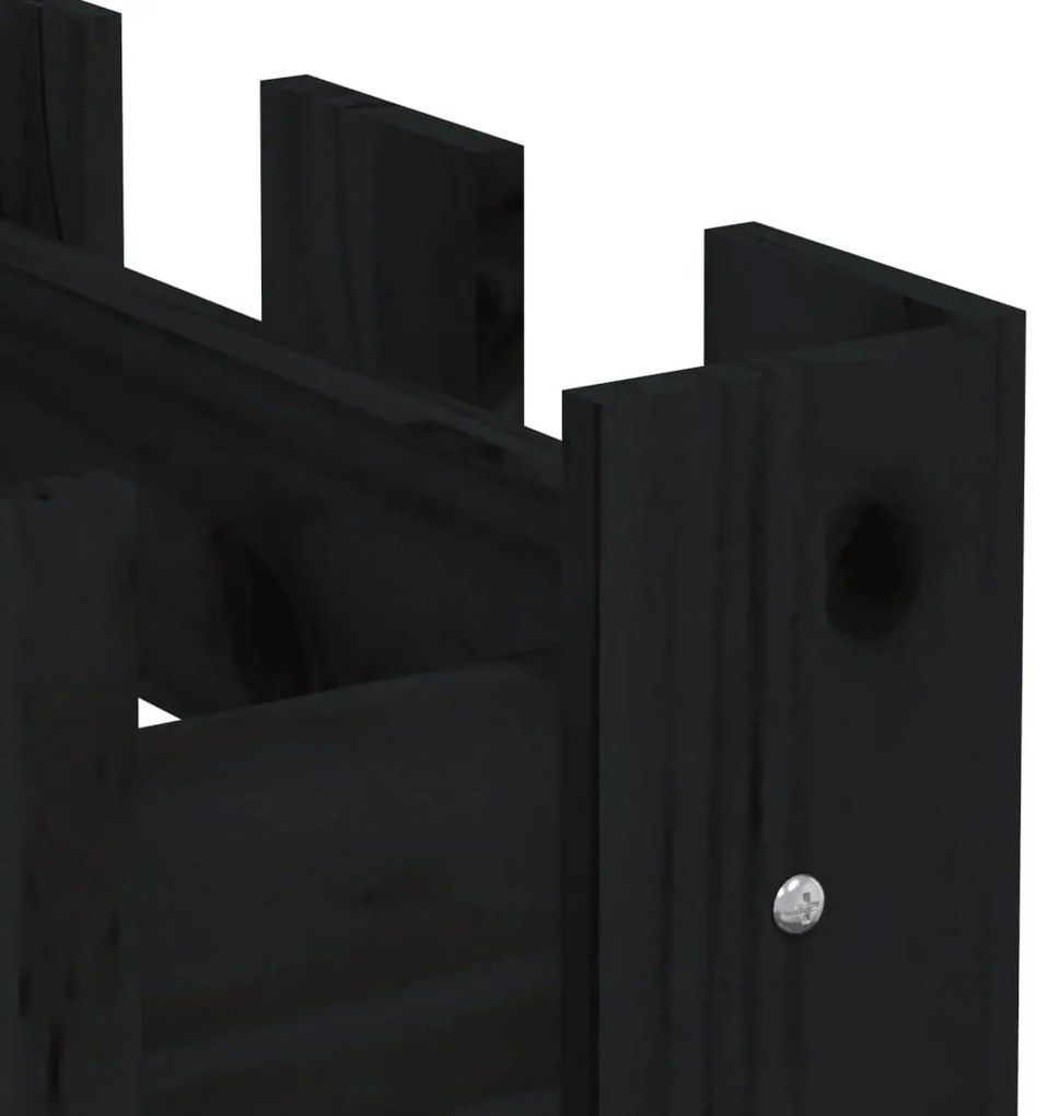 Canteiro elevado c/ design cerca 200x30x30cm pinho maciço preto