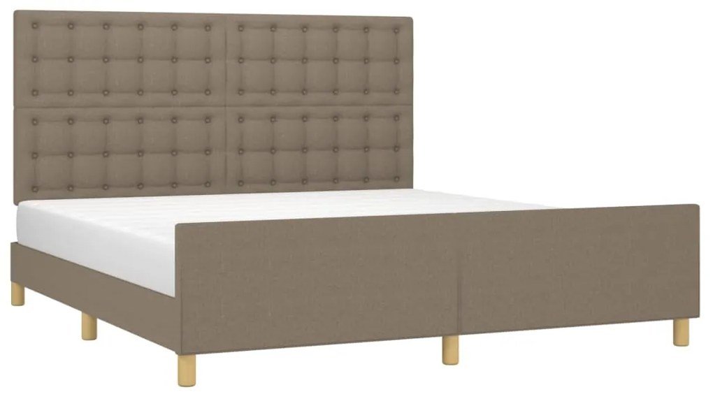 Cama sem colchão 160x200 cm tecido castanho-acinzentado