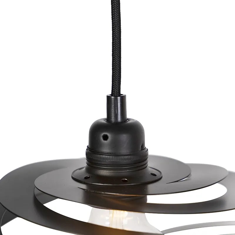 Candeeiro de suspensão design 2 luzes com abajur em espiral 50 cm - Scroll Design,Moderno