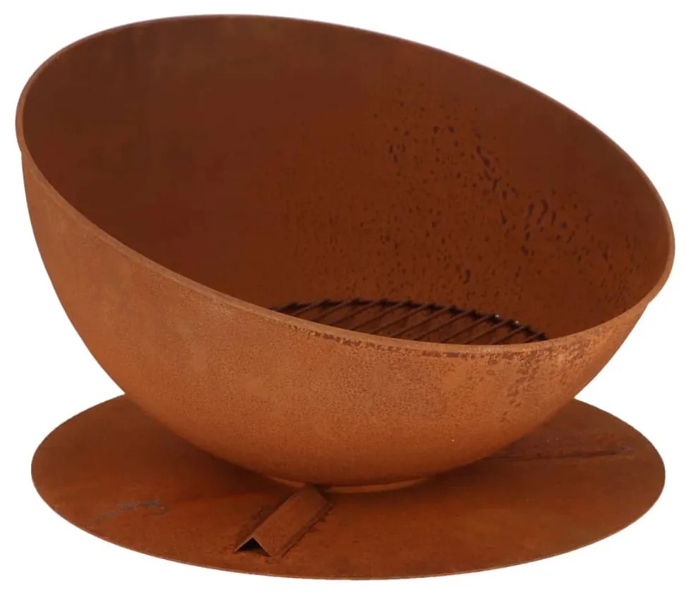 444904 Esschert Design Taça de combustão inclinada num disco ferrugem
