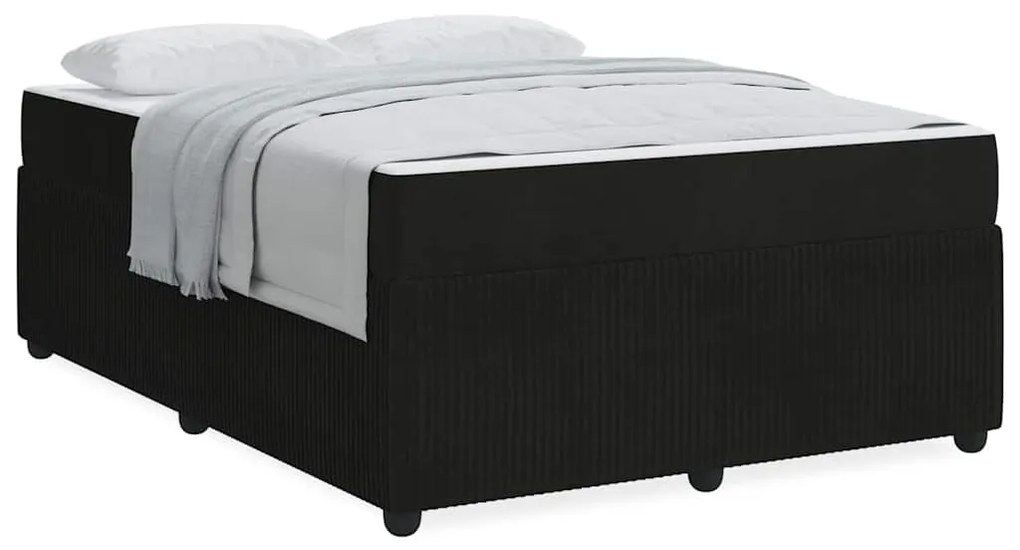 Estrutura de cama com colchão Outros Preto 160 x 200 cm Veludo