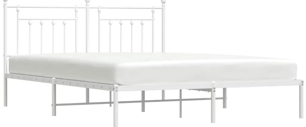 Estrutura de cama com cabeceira 183x213 cm metal branco