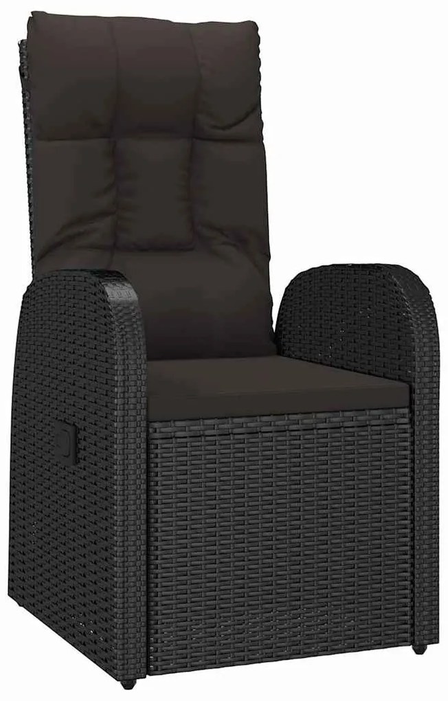 Cadeiras de Jardim Reclináveis 5 pcs Preto 140 x 70 x 73 cm