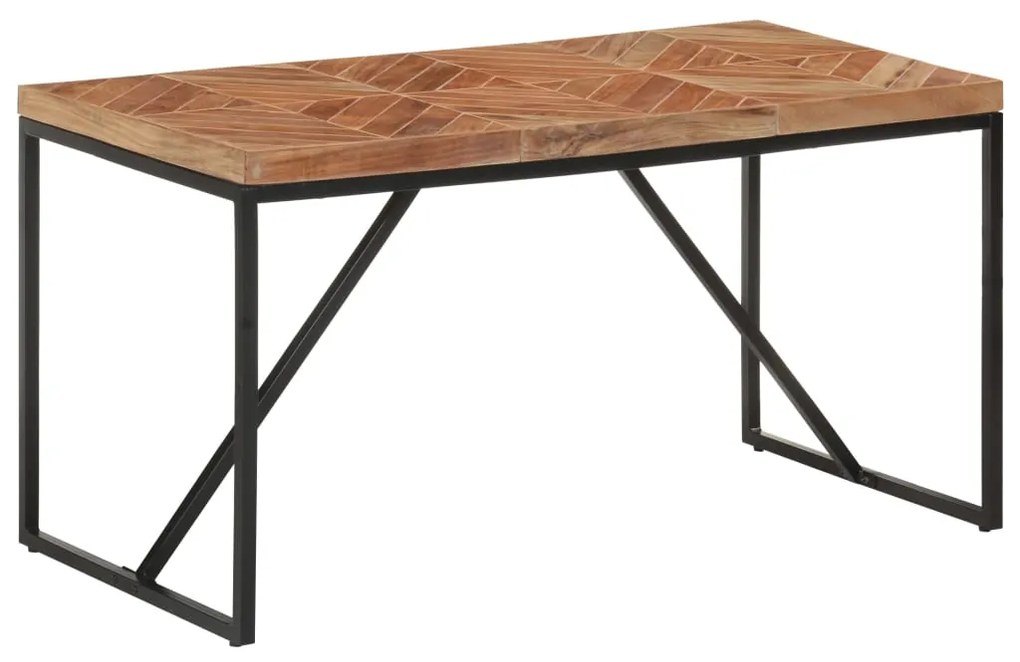 Mesa de jantar 140x70x76 cm madeira acácia maciça e mangueira