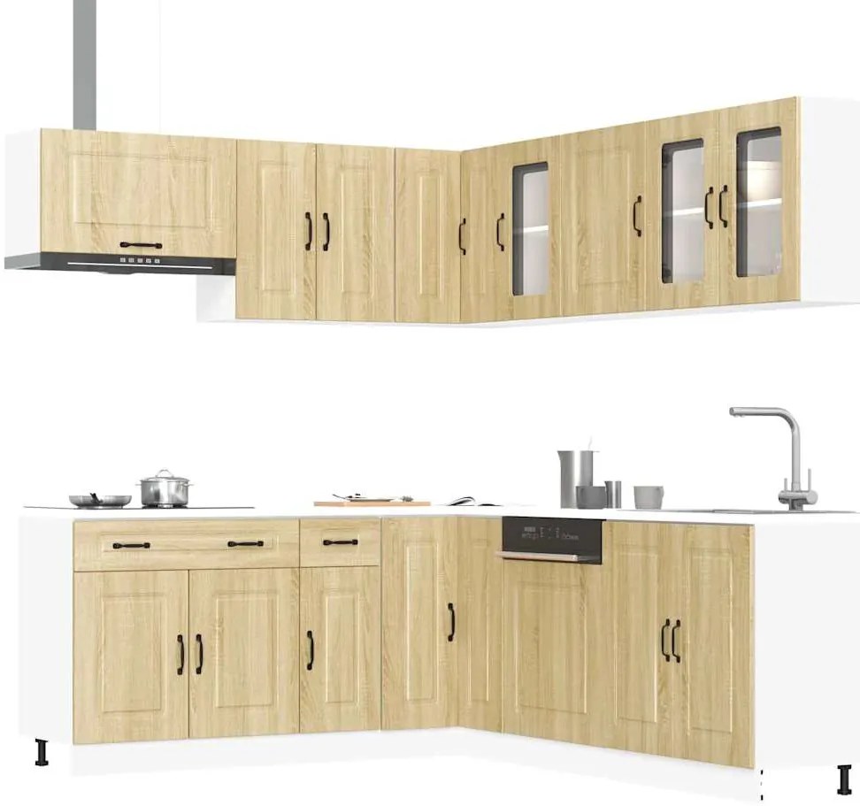 11 peças armário de cozinha conjunto Kalmar sonoma carvalho