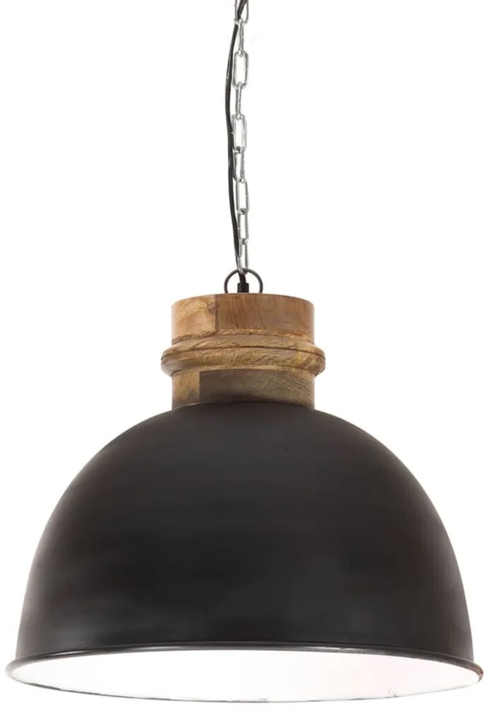 vidaXL Candeeiro teto industrial redondo 25W 50 cm E27 mangueira preto