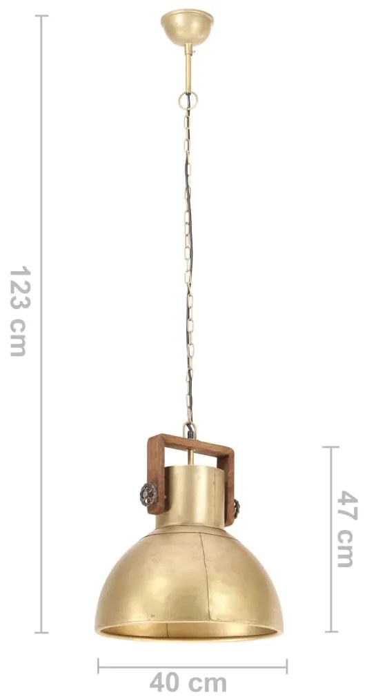 Candeeiro suspenso industrial redondo 25 W 40 cm E27 bronze