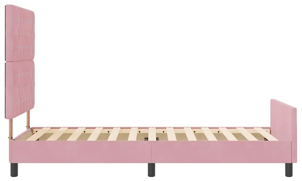 Cama vidaXL Rosa 90x190 cm Veludo
