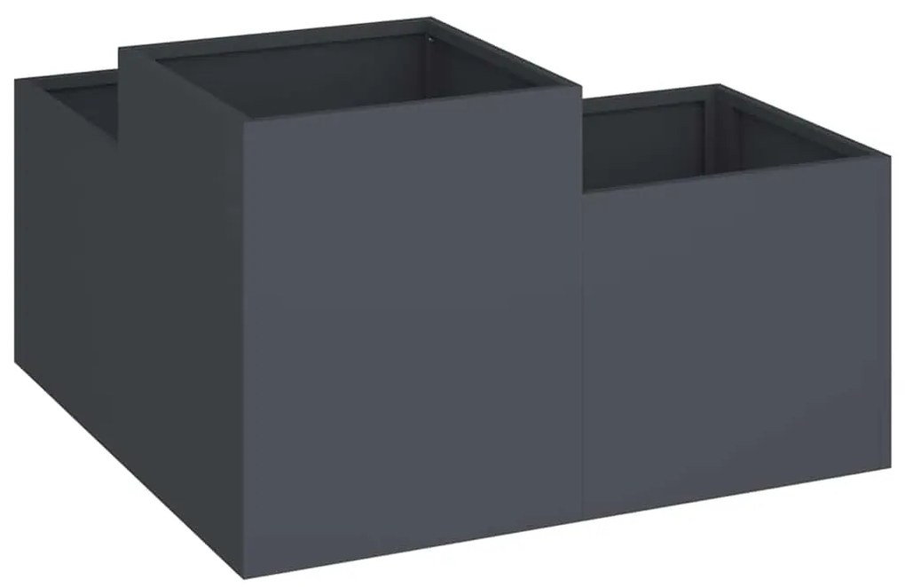 Plantador de Jardim vidaXL 80x80x48 cm Aço Antracite