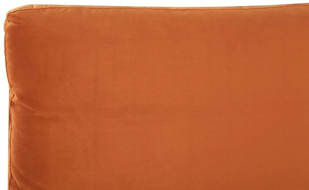 Cama de casal em veludo laranja 180 x 200 cm MELLE Beliani