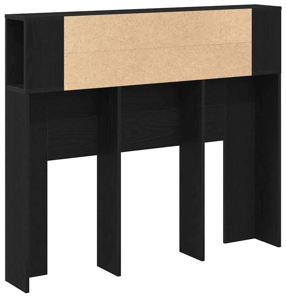 Cabeceira de Armário vidaXL Preto Carvalho 120x19x104,5 cm Madeira Eng