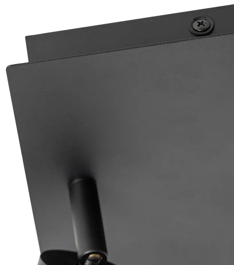 LED Foco de teto inteligente preto quadrado IP44 com 2 GU10 Wi-Fi - Ducha Moderno