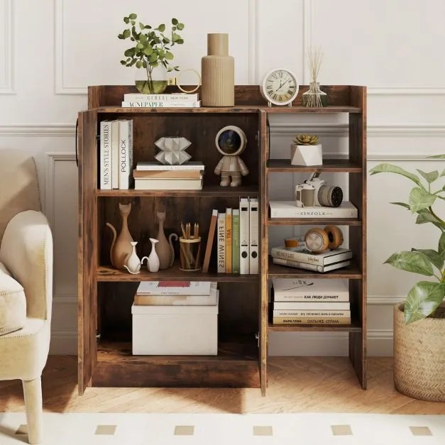 Sapateira 83 x 31,5 x 91 cm para guardar sapatos com prateleiras ajustáveis em 3 posições Castanho