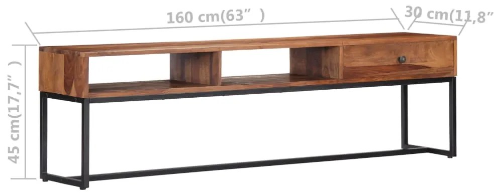 Móvel de TV 160x30x45 cm madeira de acácia maciça