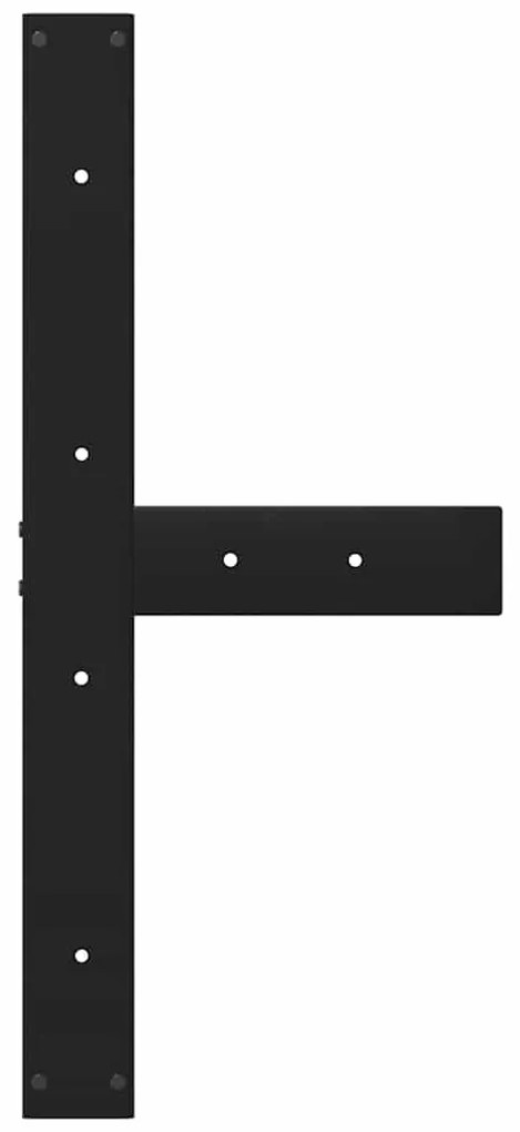 Pés de mesa de jantar em forma de T, 2 peças, preto, 80x35x(72-73) cm,
