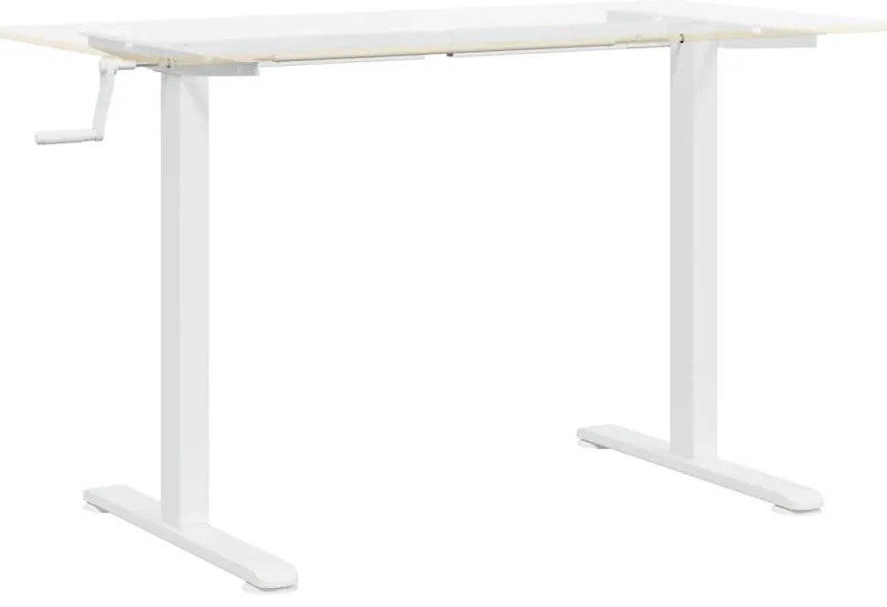 Estrutura de secretária de pé (94-135)x60x(70-114)cm aço branco