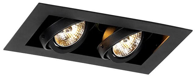 Foco embutido moderno preto 2 luzes ajustável - Oneon 70 Moderno