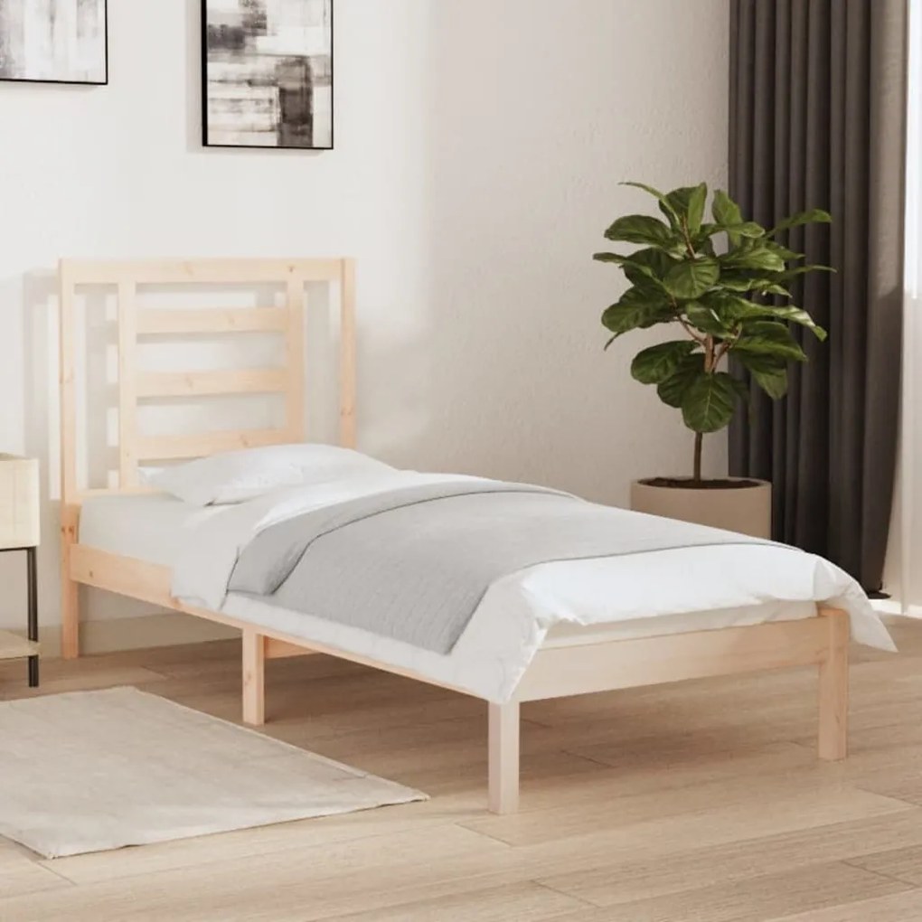 vidaXL Estrutura cama pequena solteiro 75x190 cm madeira maciça