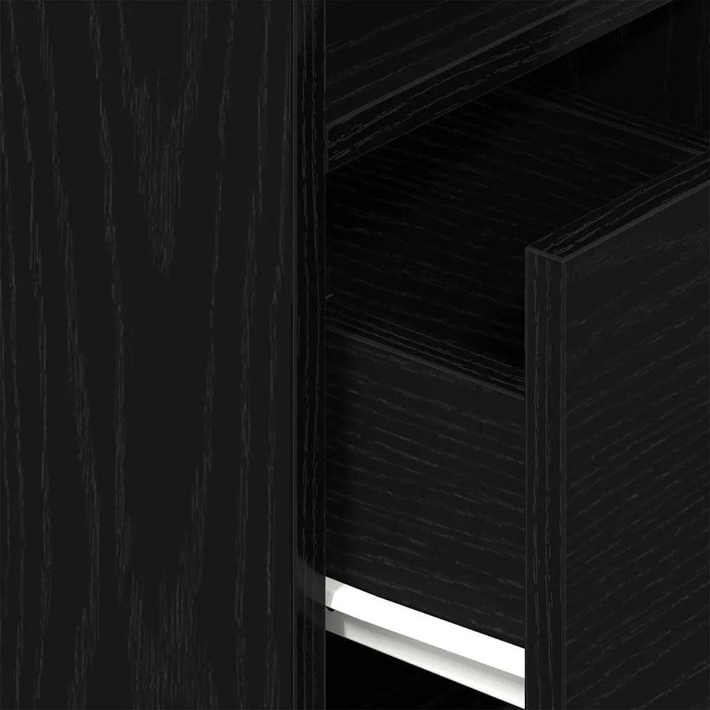 Mesa de cabeceira com gaveta 25x31x66 cm preto