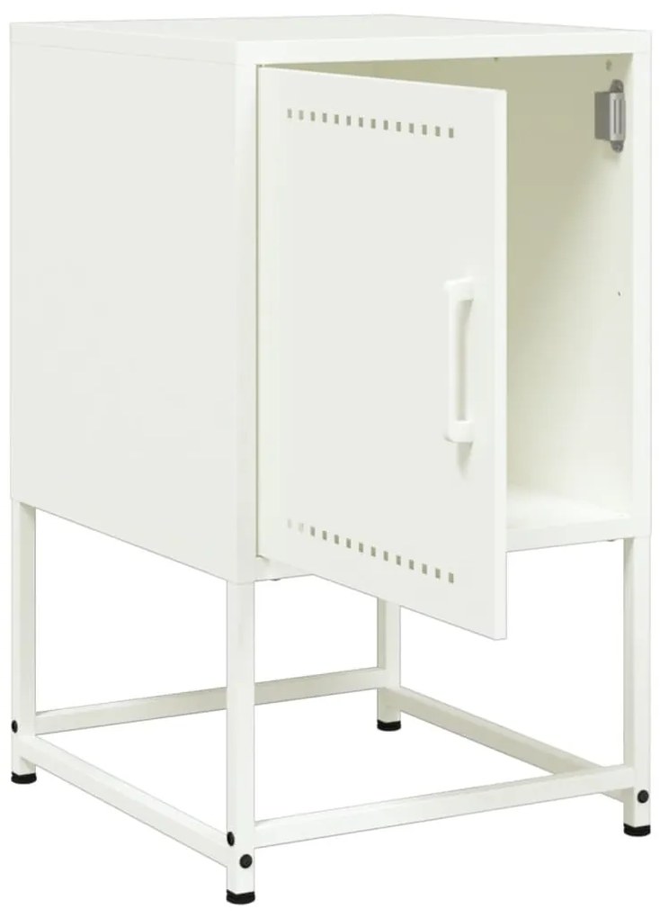 Mesas de cabeceira 2 pcs 36x39x60,5 cm aço branco