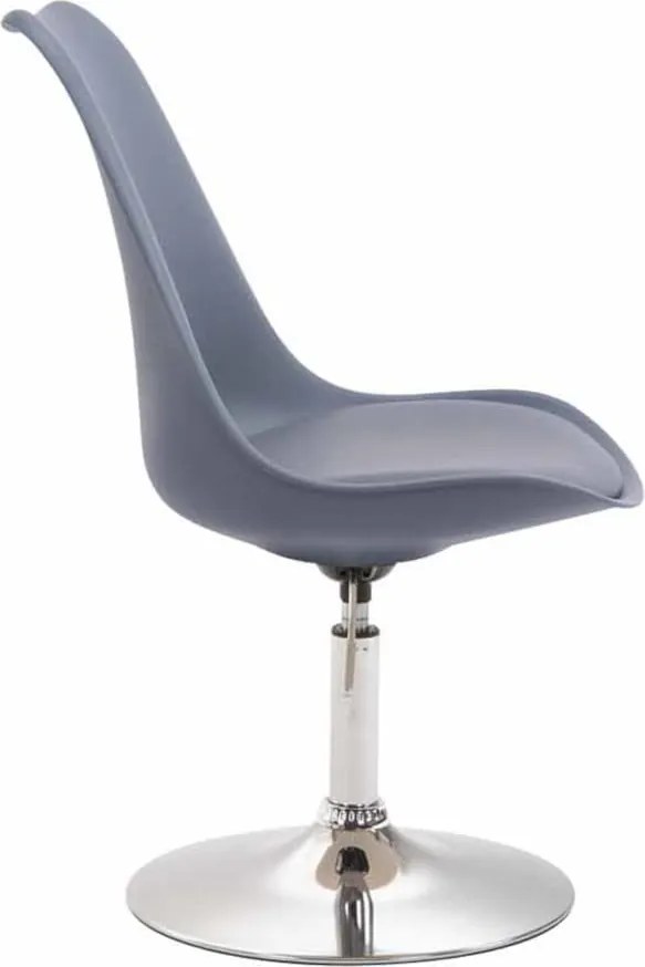 Conjunto de 4 cadeiras de sala de jantar Maverick em plástico com estrutura cromada 76-81 x 48 x 57 cm Cinzento