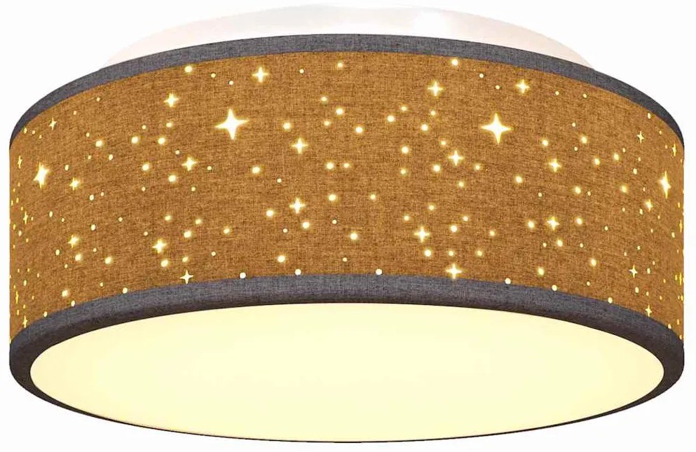 Luzes de Teto com Abajur Estrelado Preto Ø 30 cm Tecido E27