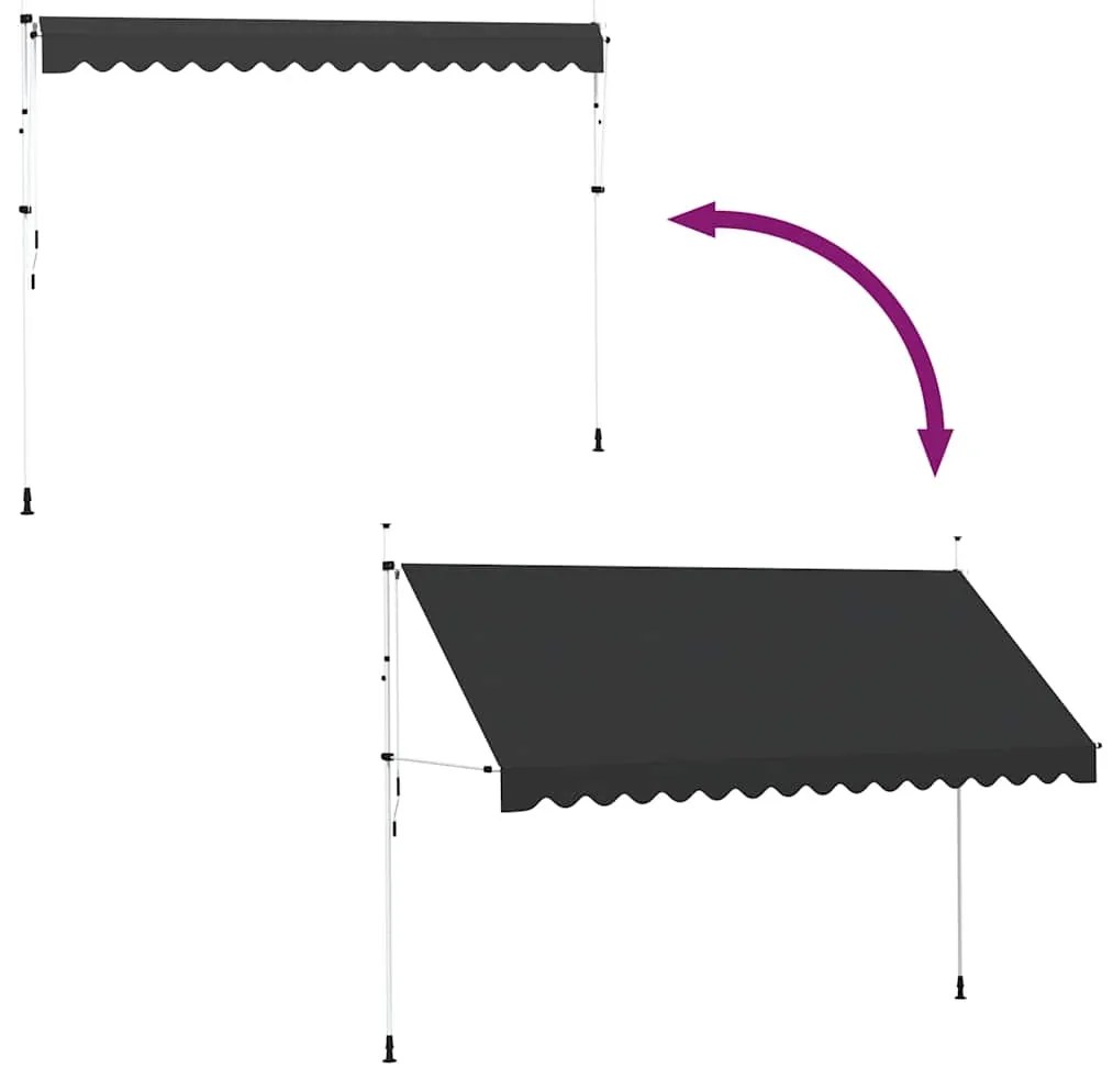 Toldo retrátil manual 400 cm antracite