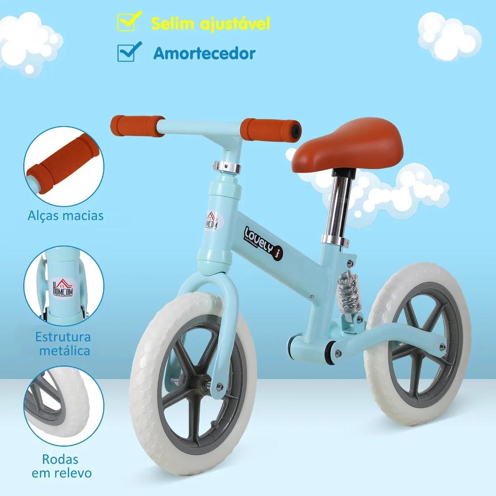 Bicicleta Sem Pedais Para Crianças Acima de 2 Anos Bicicleta de Treino Equilíbrio 85x36x54 cm (LxANxAL) Azul