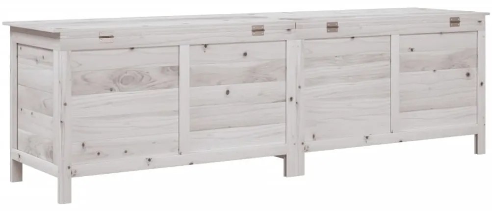 Caixa arrumação p/ jardim 198,5x50x56,5 cm abeto maciço branco