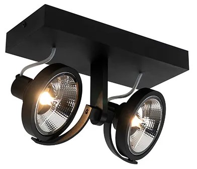 Foco moderno preto 2 luzes - Master 111