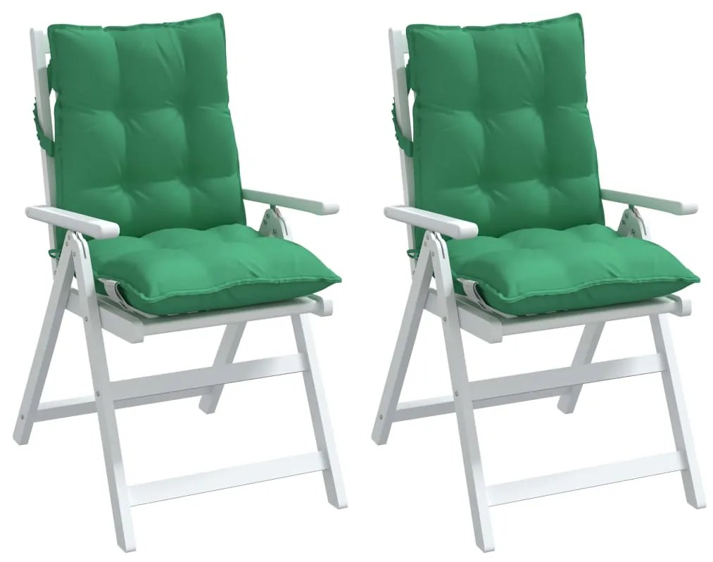 Almofadões cadeira encosto baixo 2 pcs tecido oxford verde