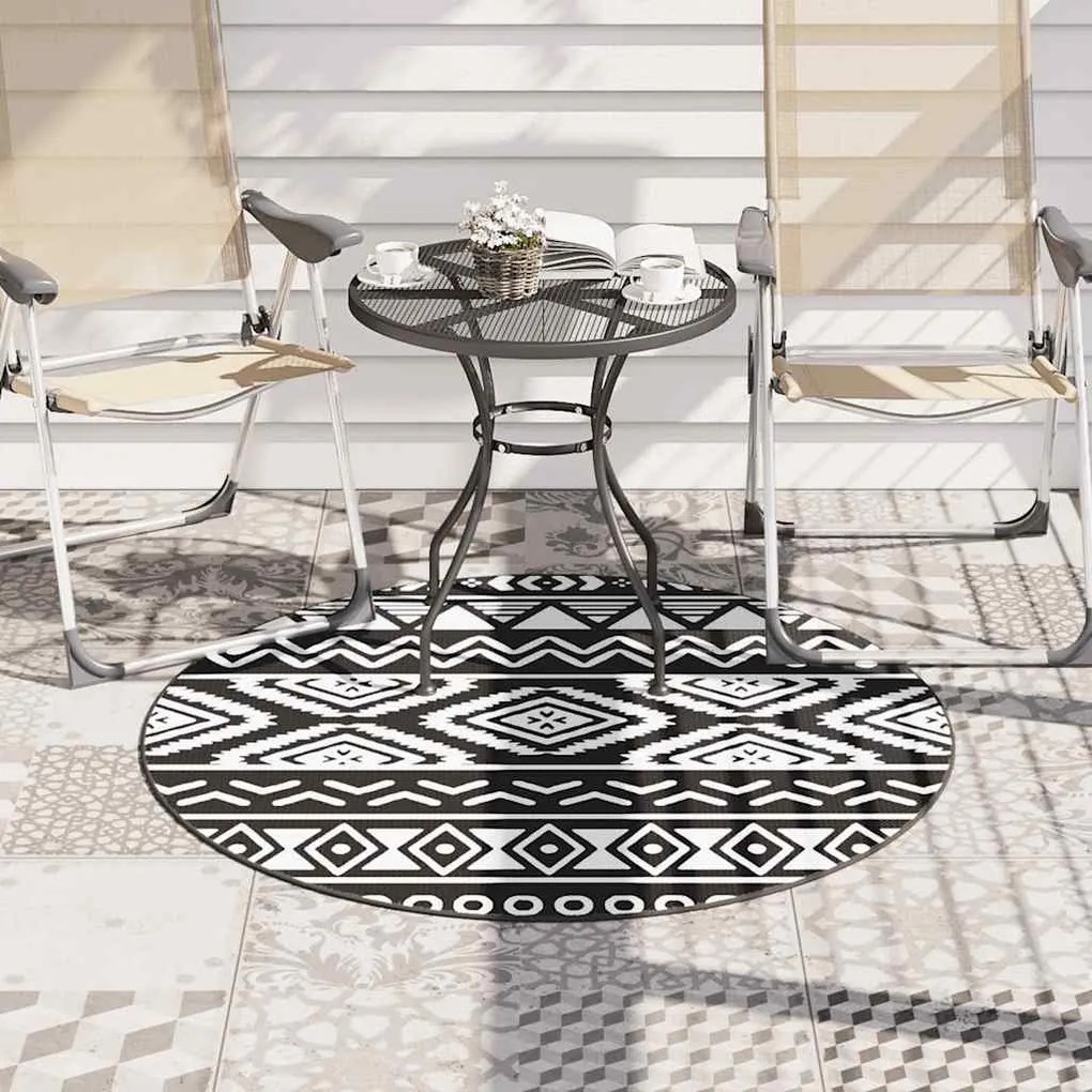 Tapete de exterior Ø120 cm ARAKIL PP preto
