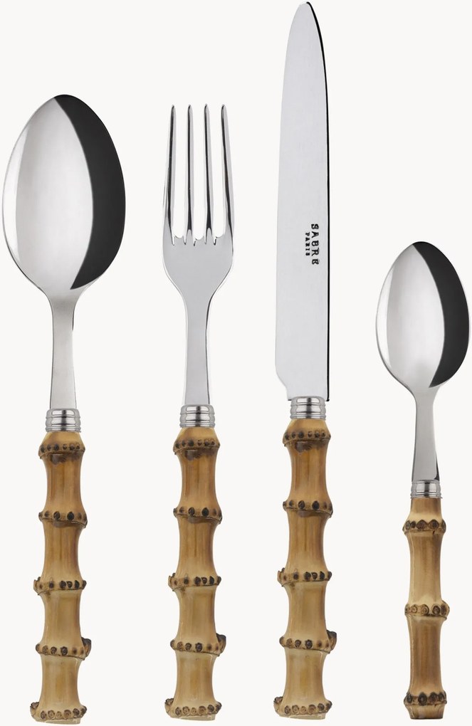 Conjunto de talheres em madeira de bambu Panda, vários tamanhos