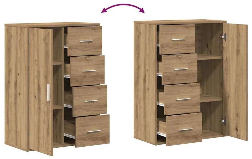 Sideboard vidaXL Artisan Carvalho 60x31x84 cm Madeira de engenharia