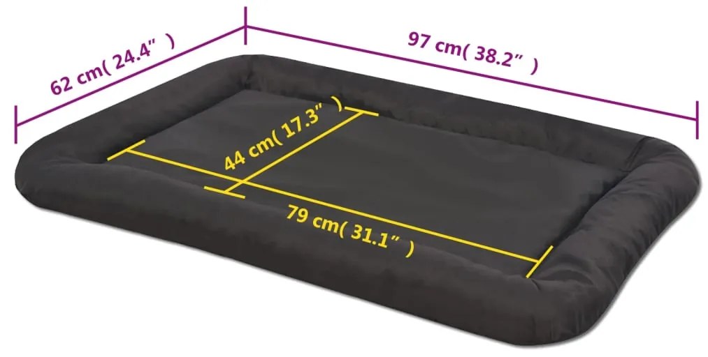 Colchão para cães preto tamanho XXL