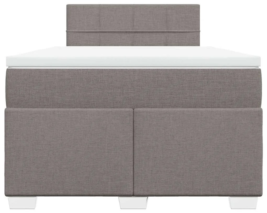 Cama boxspring c/ colchão 120x190cm tecido castanho-acinzentado