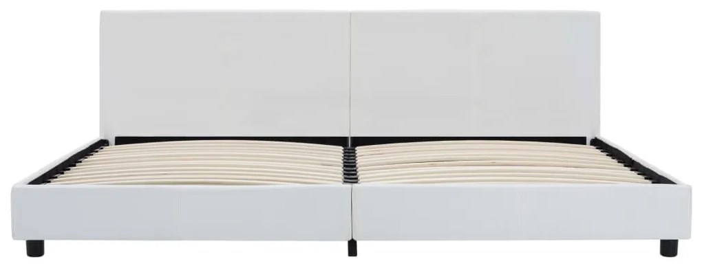 Estrutura de cama em couro artificial 180x200 cm branco
