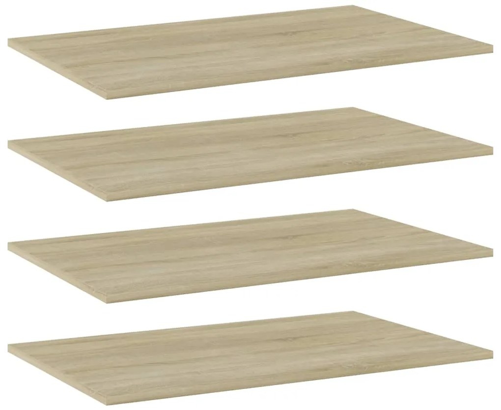 vidaXL Prateleiras estante 4pcs 80x50x1,5cm contraplacado cor carvalho