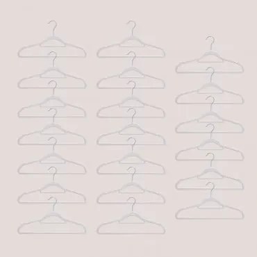 Conjunto De 20 Cabides Palou Crema Linho - Sklum