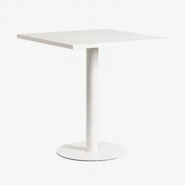 Mesa De Cozinha Quadrada 70x70 Cm Em Ferro Mizzi Branco Glacial - Sklum